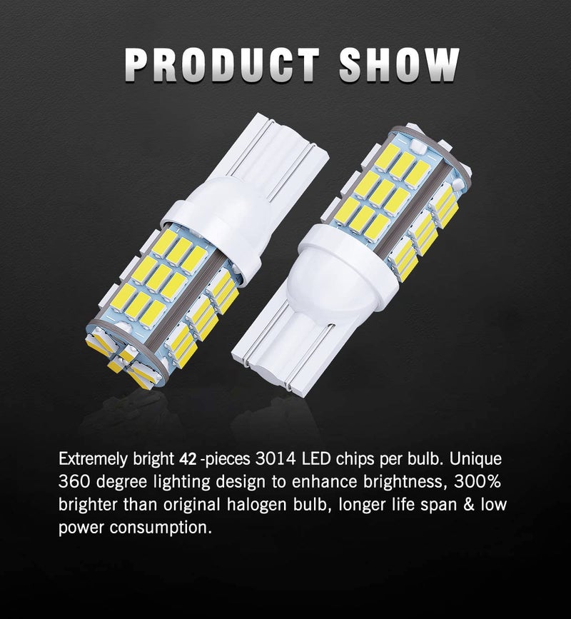 Antline T10 921 194 168 175 LED Bulbs White 20-Packs, Super Bright 3014 42-SMD LED Replacement 12 Volt RV Camper Trailer Boat Trunk Interior Dome Map License Lights, Backup Reverse Lights - Image 2